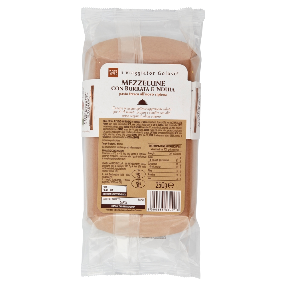 Mezzelune con Burrata e 'Nduja Il Viaggiator Goloso